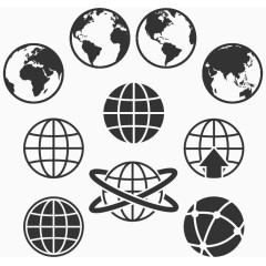 10款黑色抽象地球矢量图