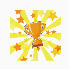 矢量黄色奖杯图案冠军榜