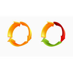 矢量立体循环箭头