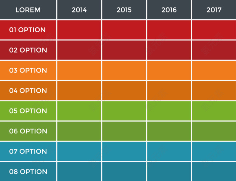 矢量创意设计表格型数据分布图
