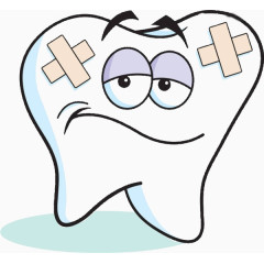 卡通受伤的牙齿