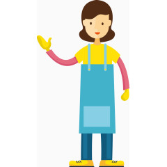 卡通女性服务生矢量图