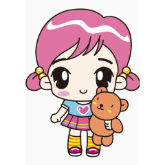 抱着小熊的女孩