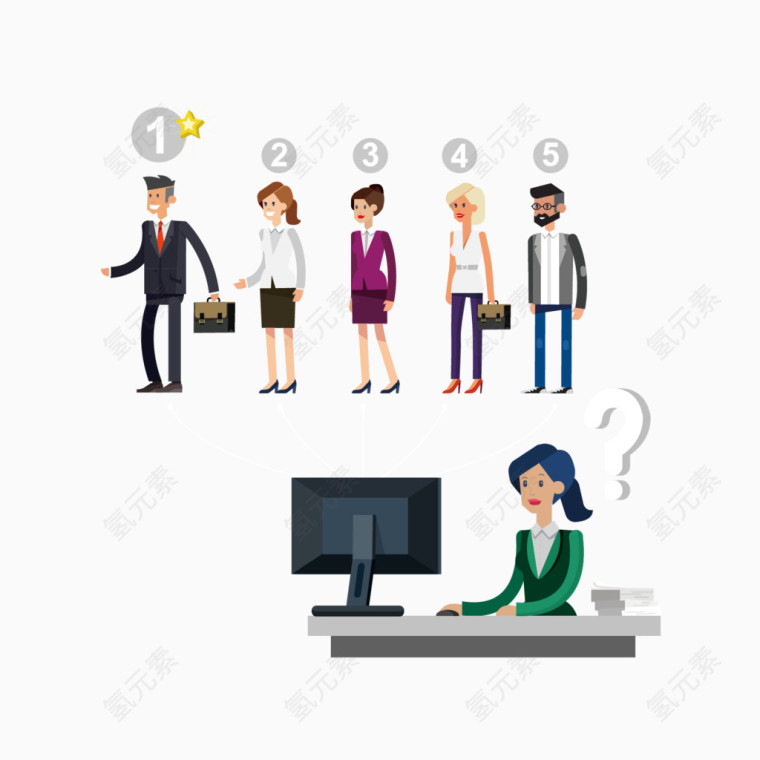 扁平化商务人士