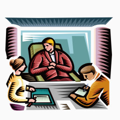 开会矢量木刻版画