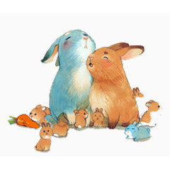 兔子家族图片素材