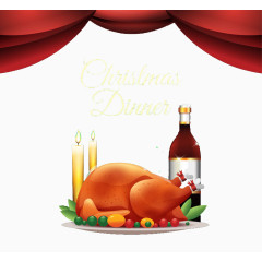 美味圣诞大餐矢量素材