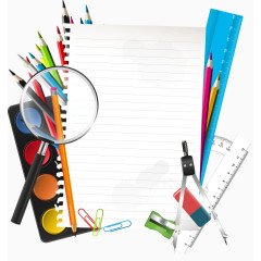 矢量放大镱与记事本