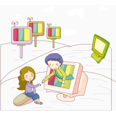 创意电视与卡通人物