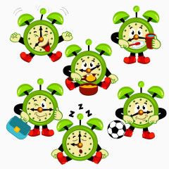 各种各样绿色闹钟