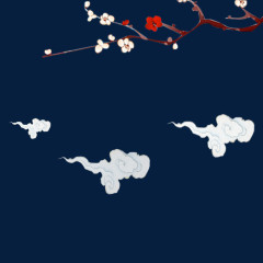 冬日里的腊梅和祥云