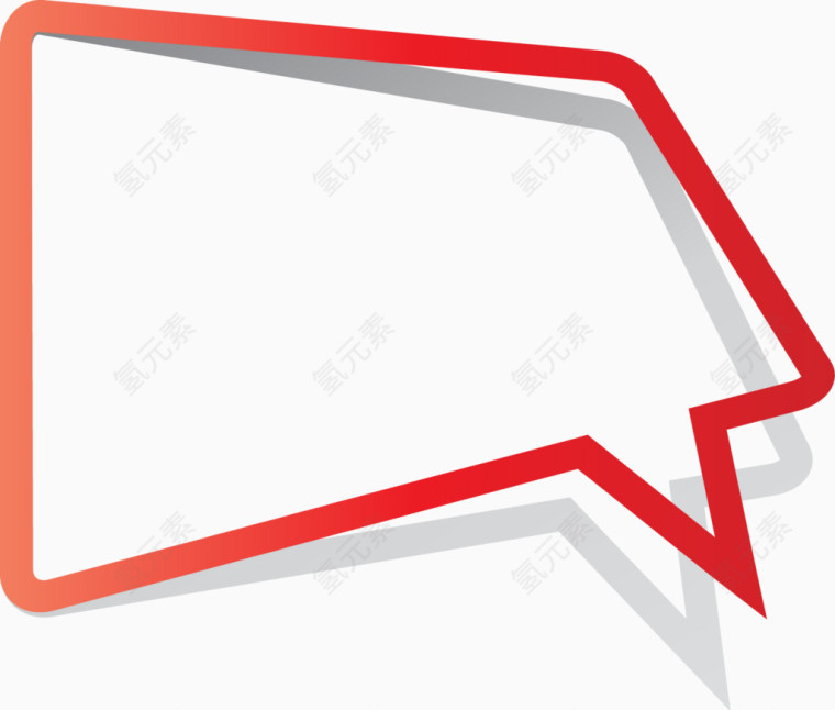 矢量红色简约线条对话框