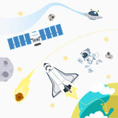 扁平化航空火箭矢量下载