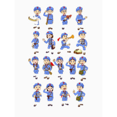 卡通小军人矢量图