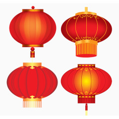 卡通红色灯笼图标