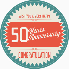 50周年纪念标签矢量图