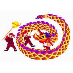 舞龙插画