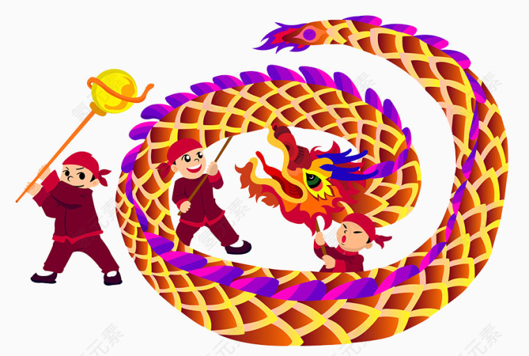 舞龙插画