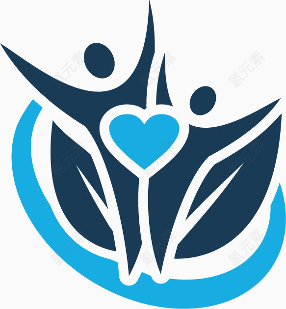 人物爱心主题标志