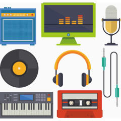 矢量手绘录音设备