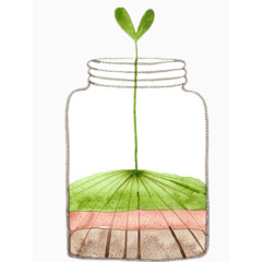 绿色爱心许愿瓶