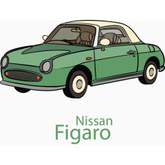 矢量手绘尼桑汽车