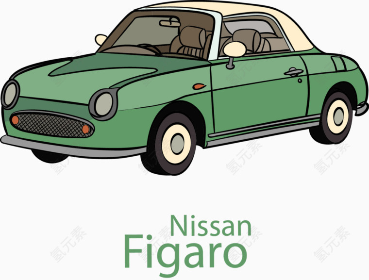 矢量手绘尼桑汽车