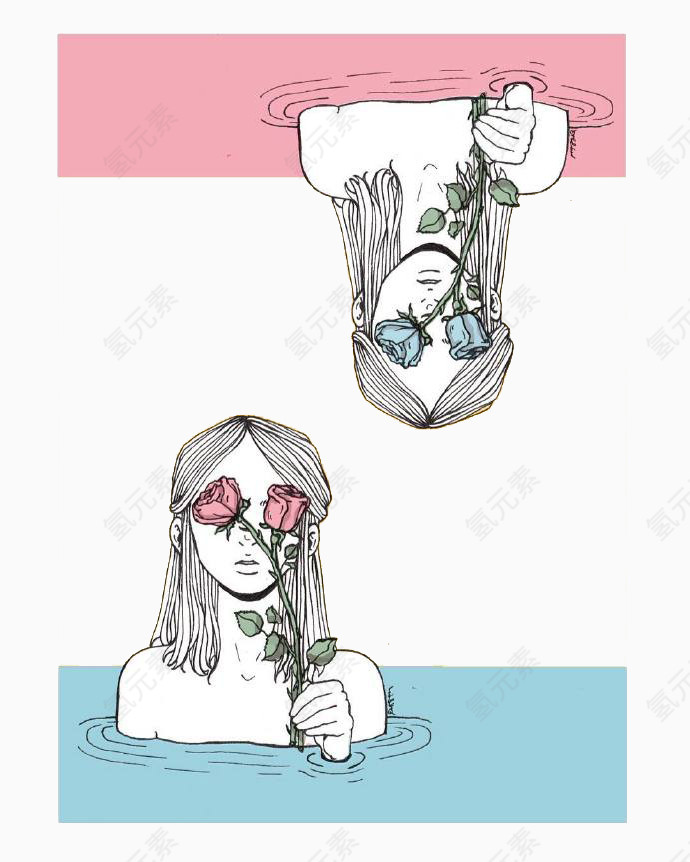 卡通颠倒双胞胎