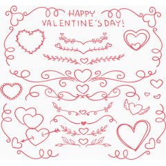 红色手绘欧式花藤