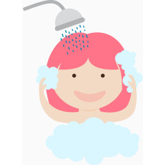 粉红头发女孩洗澡