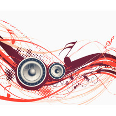 矢量抽象音乐线条