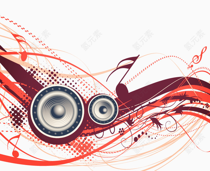 矢量抽象音乐线条