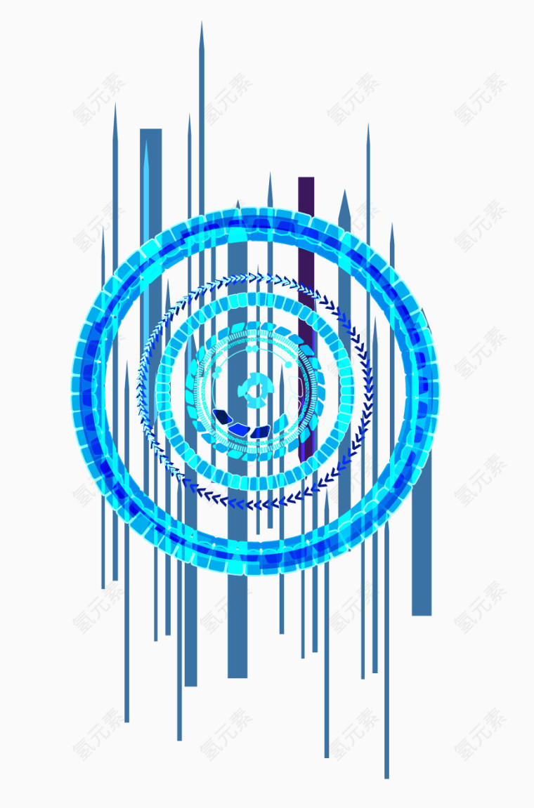 矢量科技蓝色科技光圈素材