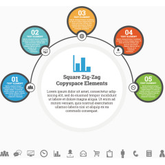 矢量圆形流程图