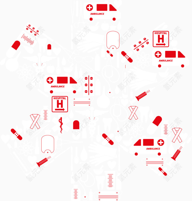 矢量手绘医疗图标