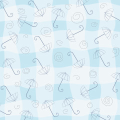 小雨伞蓝色背景