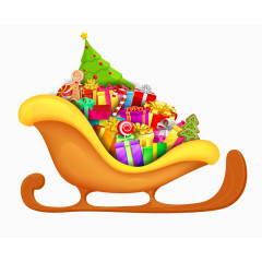 装满礼物的车车