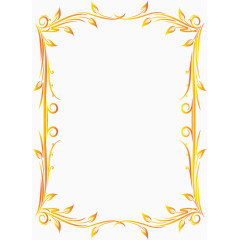 渐变色树叶边框