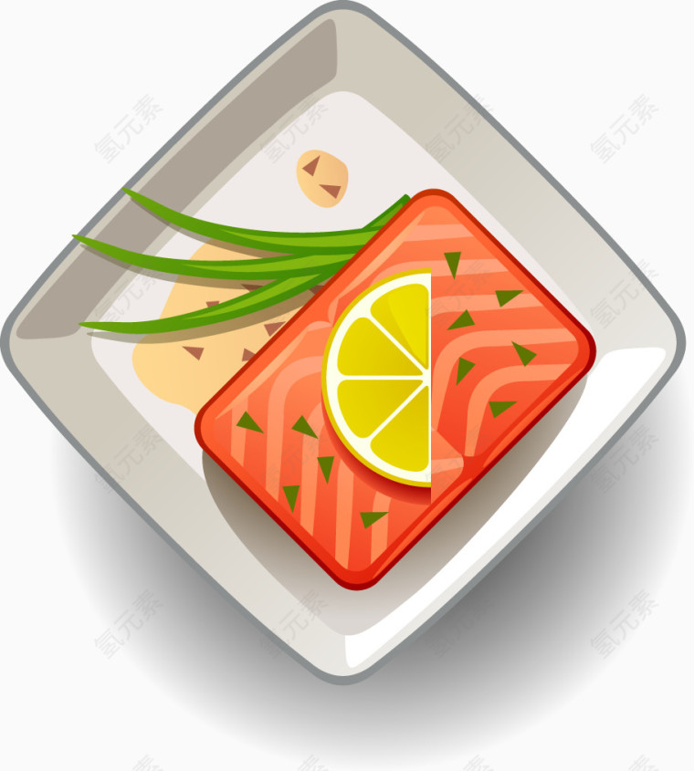 精美食物俯视图矢量图