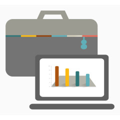 矢量扁平电脑工作