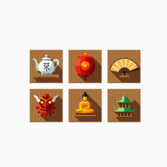 扁平中国风元素