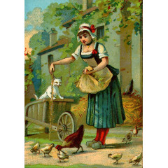 美丽的乡村少女手绘