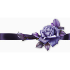 紫色花装饰彩带