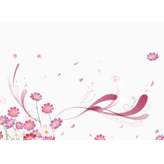 菊花彩带矢量图