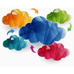 低多边形云朵循环图