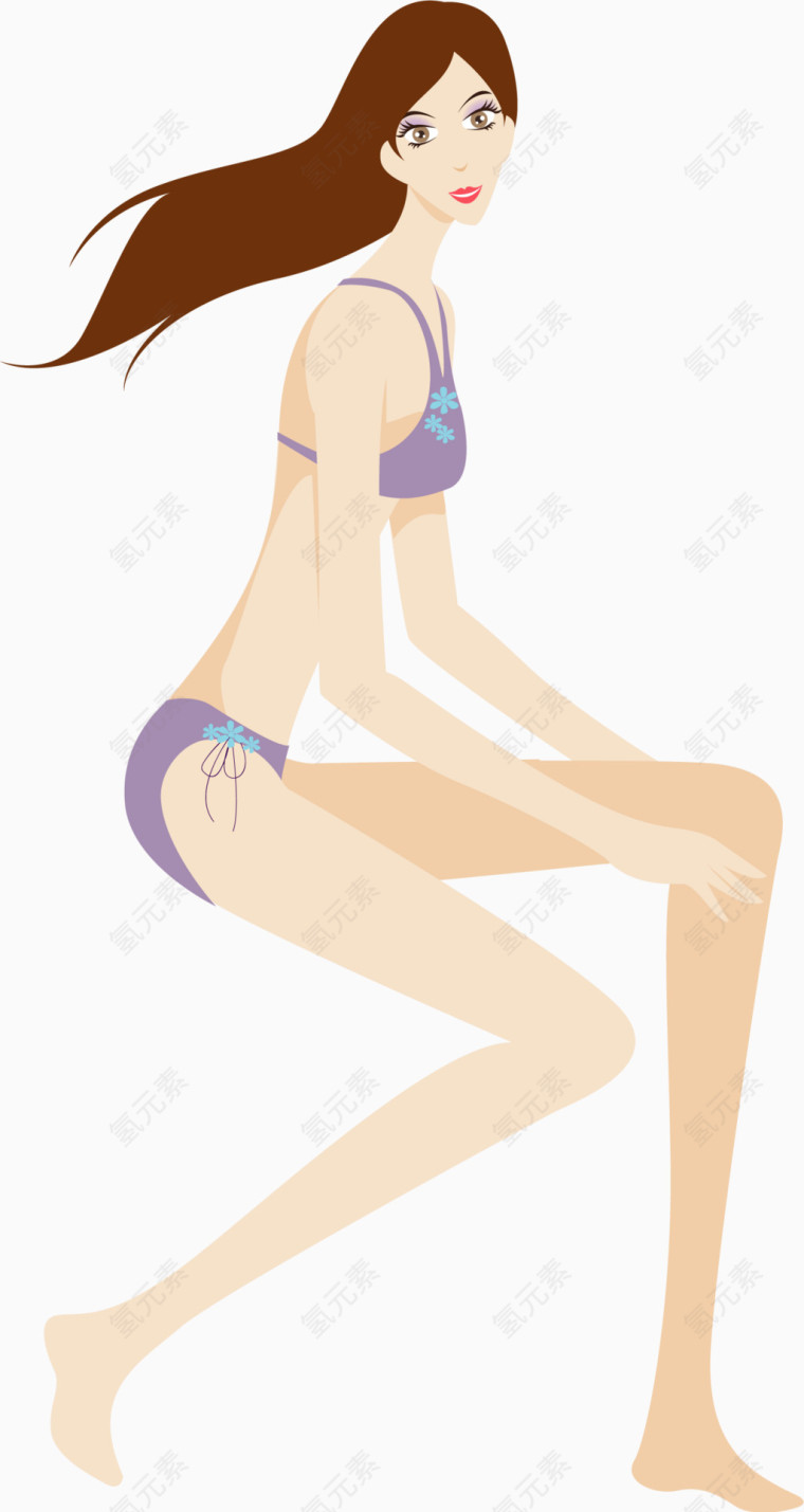 矢量手绘性感美女