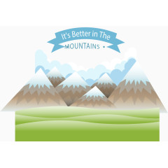 扁平自然山脉海报