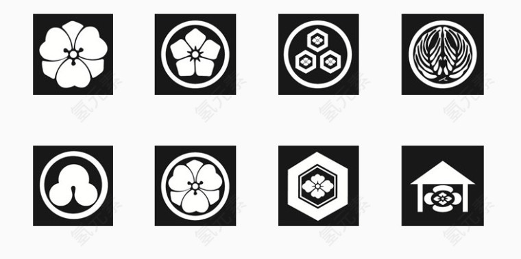 8个黑色常用图标