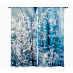 梦幻蓝色装饰布艺窗帘