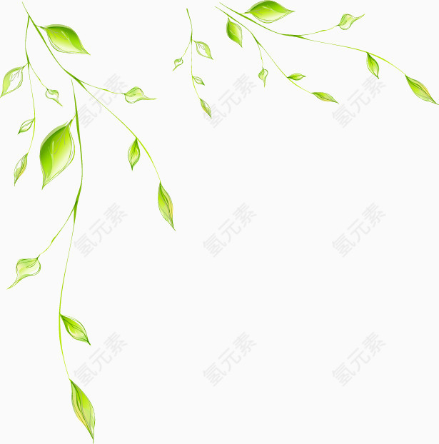 简约手绘树叶图案